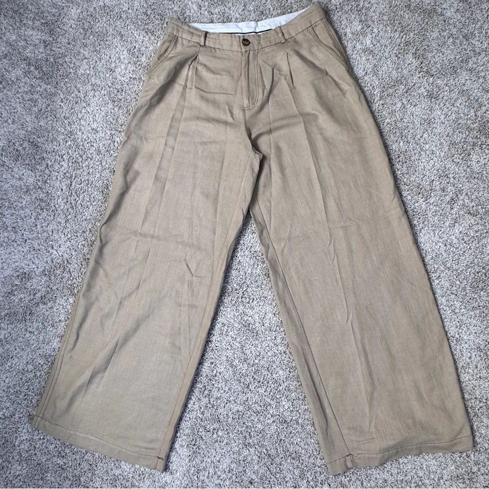 2 Pc Zara High waist wide leg linen pants Sz M Outfit Cotton On Linen Shirt